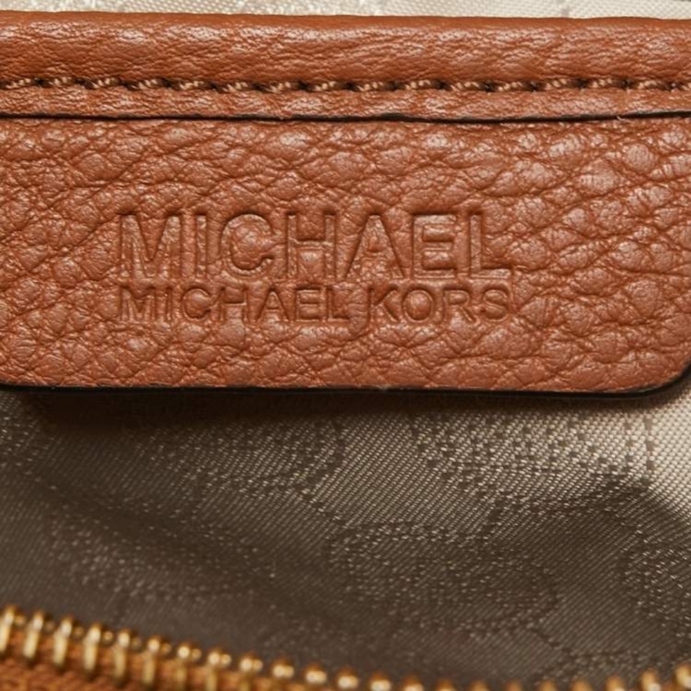 Michael Kors MK Brooke Tan Brown Leather Shoulder Crossbody Bag - Picture 8 of 8